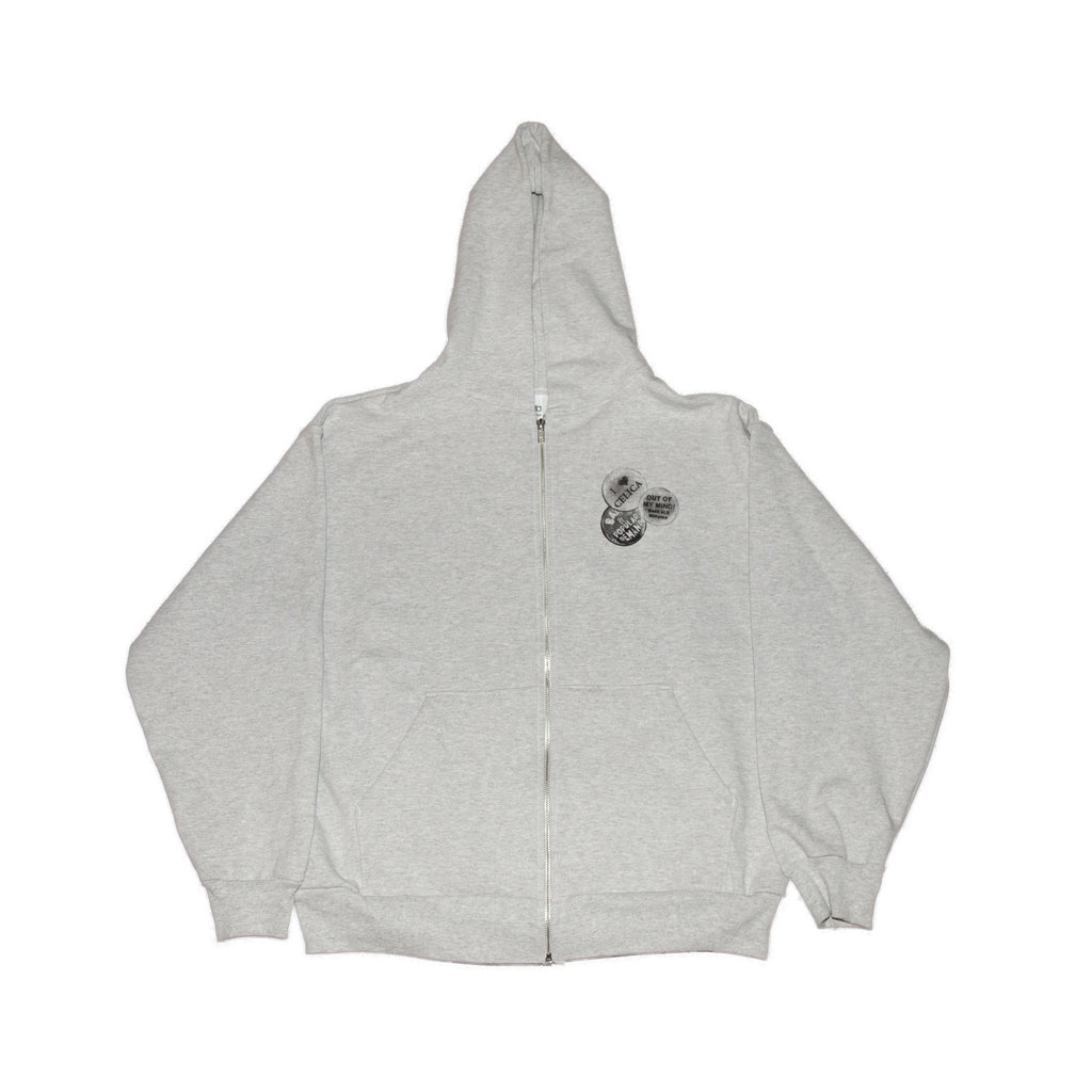 Heavy Ash Pins Zip Hoodie