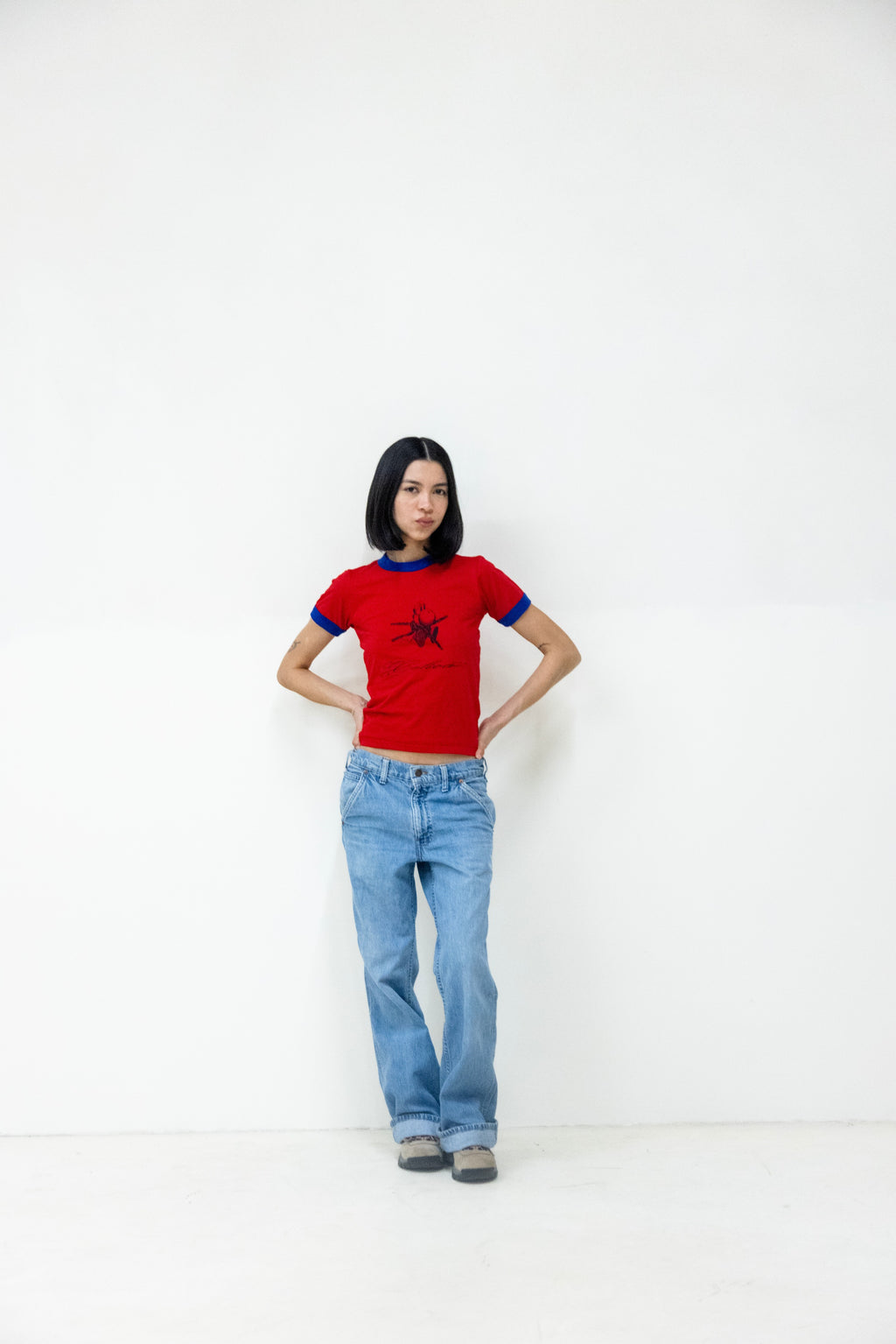Chain Yoshi Ringer Tee - Red/Blue