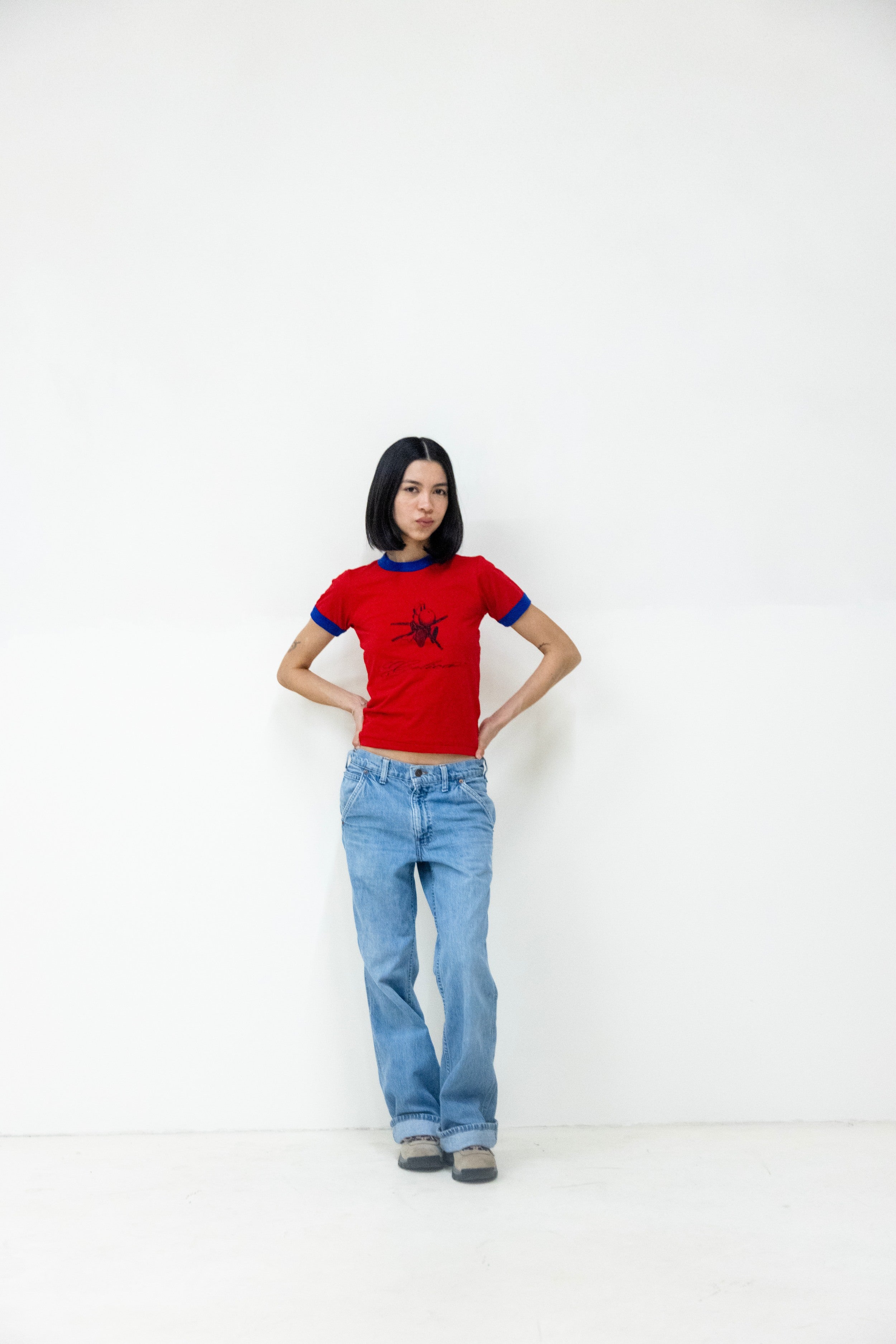 Chain Yoshi Ringer Tee - Red/Blue