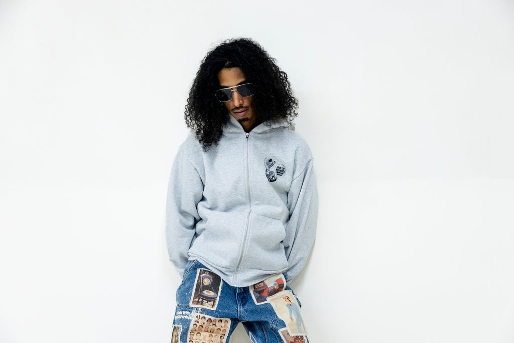 Heavy Ash Pins Zip Hoodie