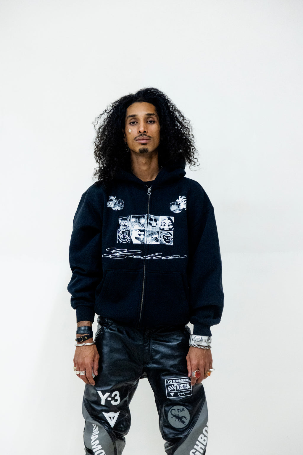 Black Icon Zip Hoodie