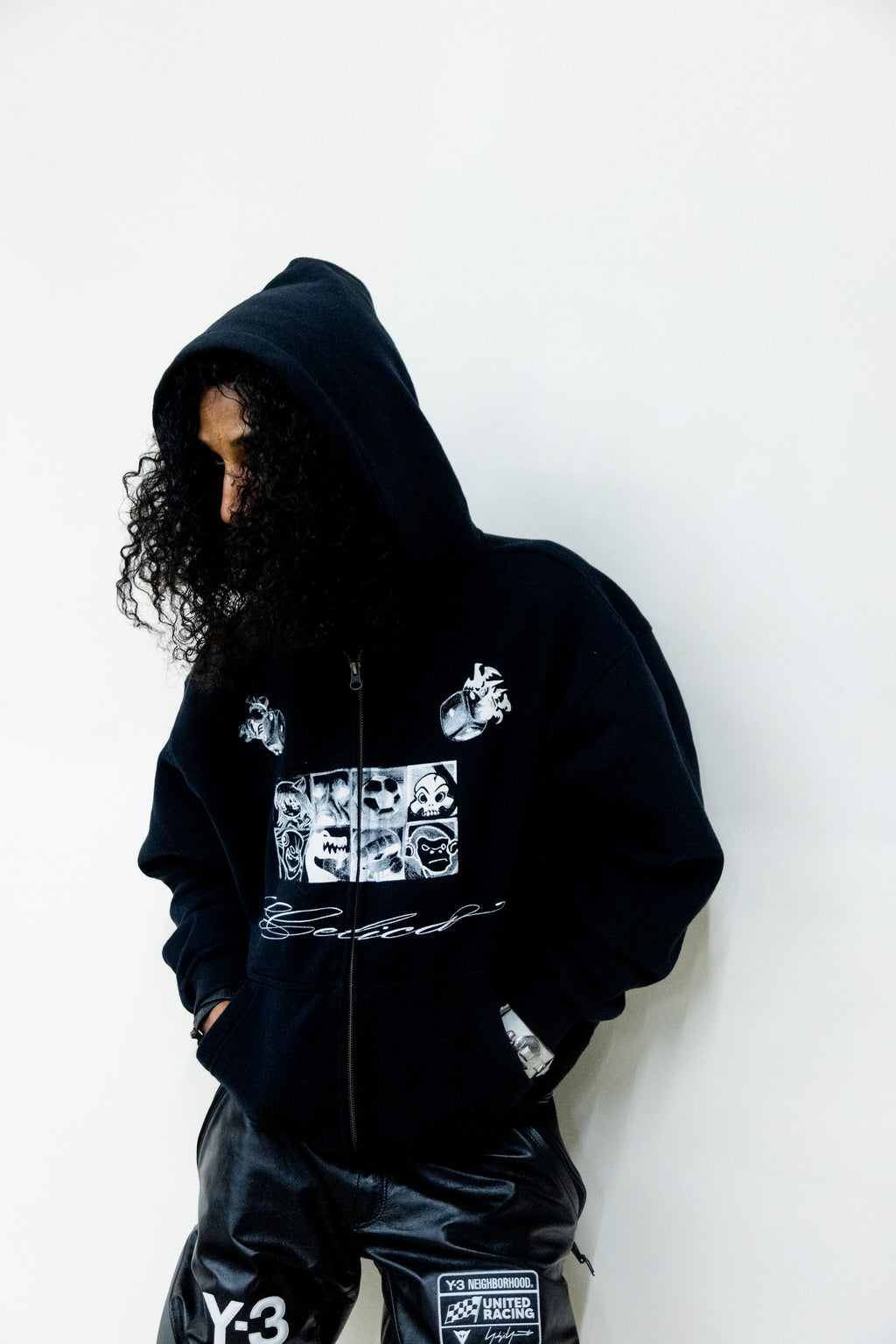 Black Icon Zip Hoodie