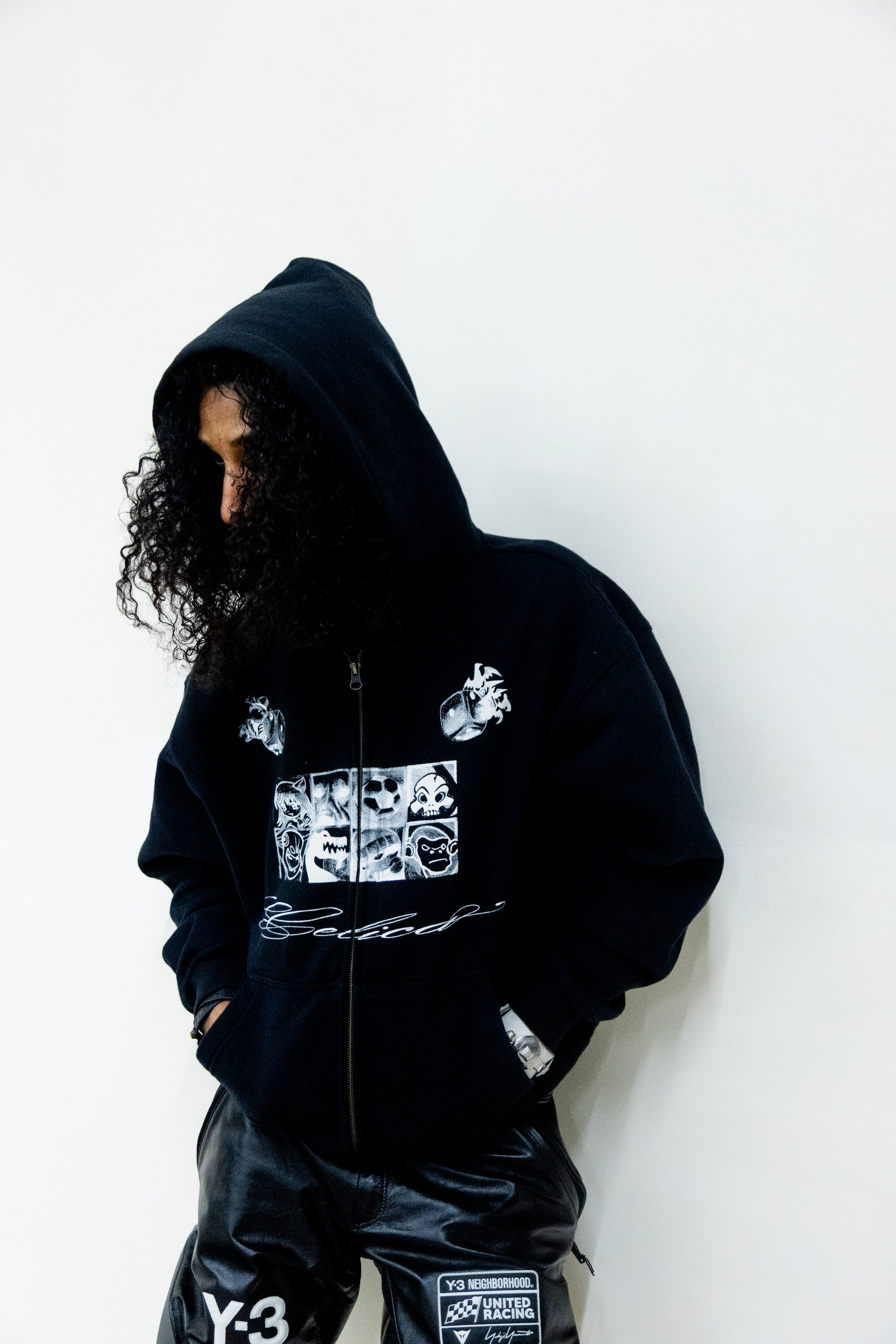 Black Icon Zip Hoodie