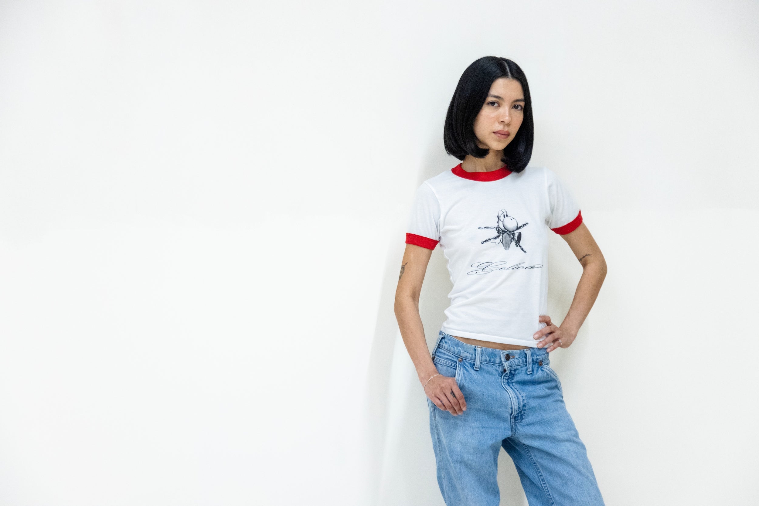 Chain Yoshi Ringer Tee - White/Red
