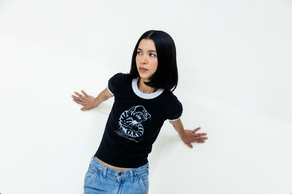 Tiger Ringer Tee - Black/White